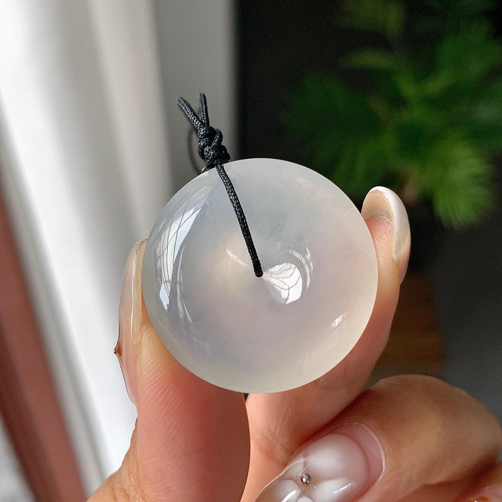 糯冰种无色平安扣吊坠（yc261151）