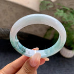 细糯种飘花飘黄翡平安镯（57.2mm）（yc198247）