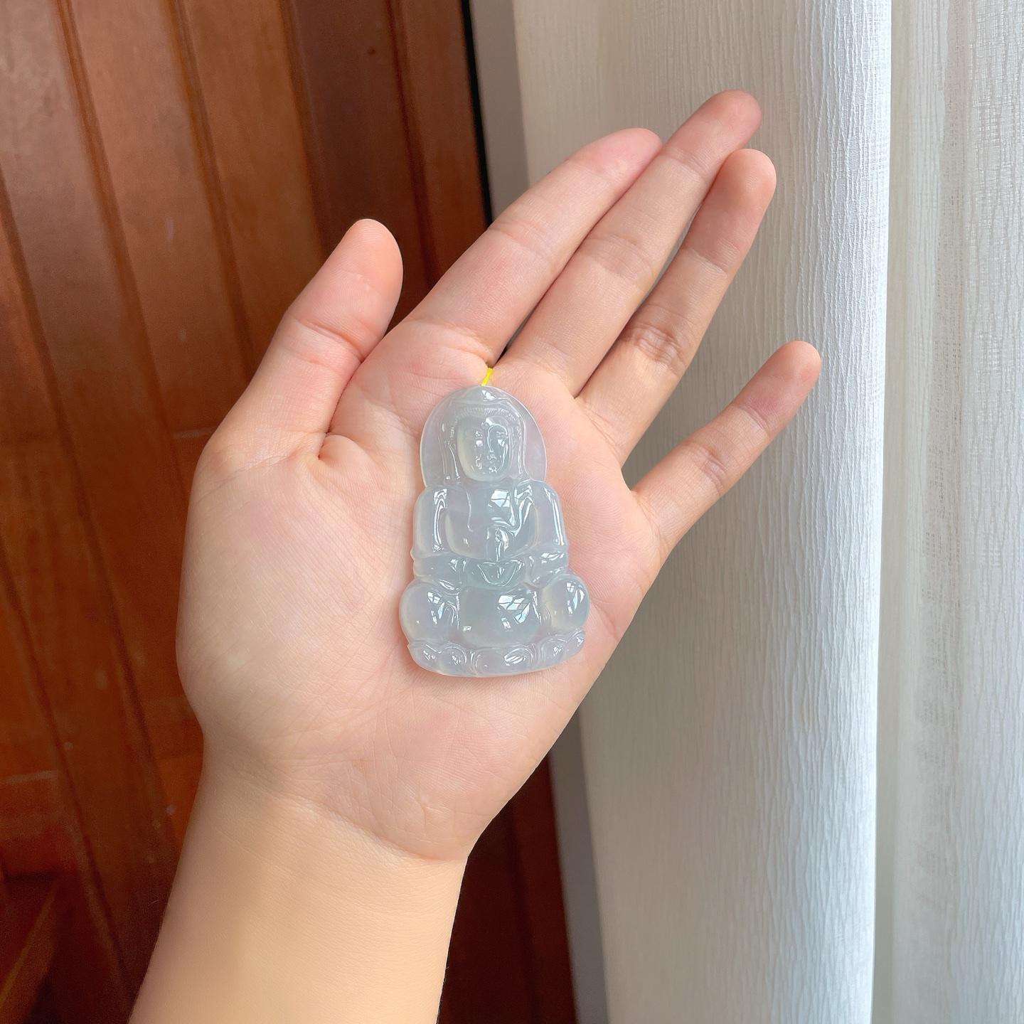 冰种淡晴底翡翠观音（yc257257）