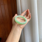 糯冰果绿翡翠平安镯（54mm）（yc329473）