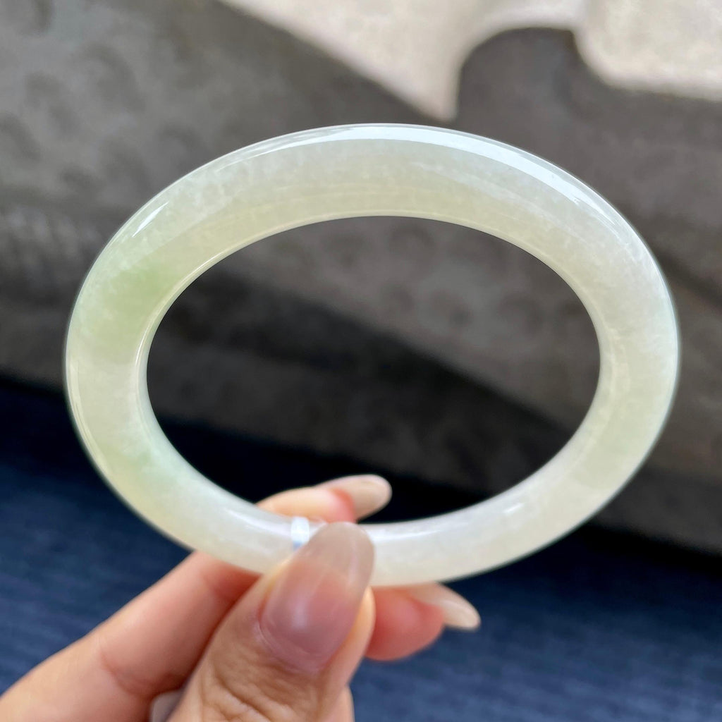 细糯种黄翡圆条手镯57.7圈   天然缅甸A货翡翠（yc346986）
