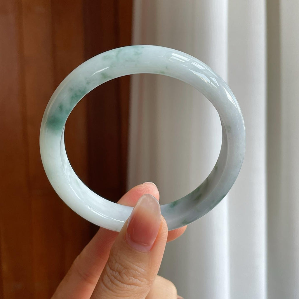 糯冰飘花翡翠平安镯（59.8mm）（yc314123）