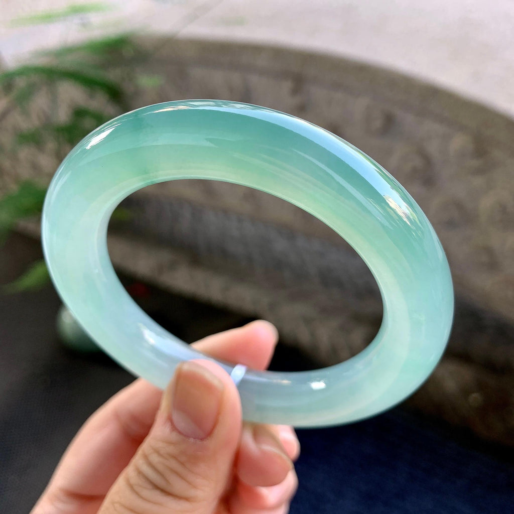 糯冰种晴水圆条手镯（55.3mm）（yc264050）