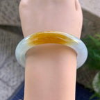 糯冰种黄翡圆条手镯（54.3mm）（yc276215）