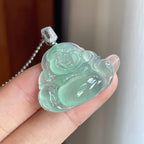 18k金扣冰种晴绿底翡翠佛公（yc241868）