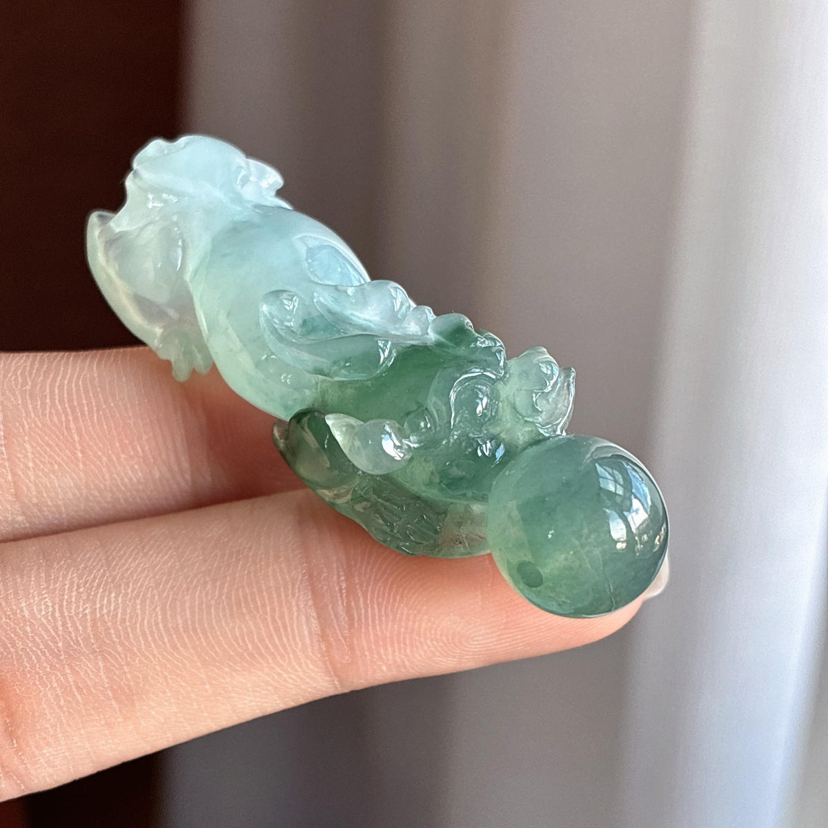 糯冰湖水绿貔貅挂件（yc712158）