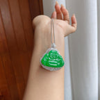 18k真金真钻镶糯冰满绿翡翠佛公（yc244912）