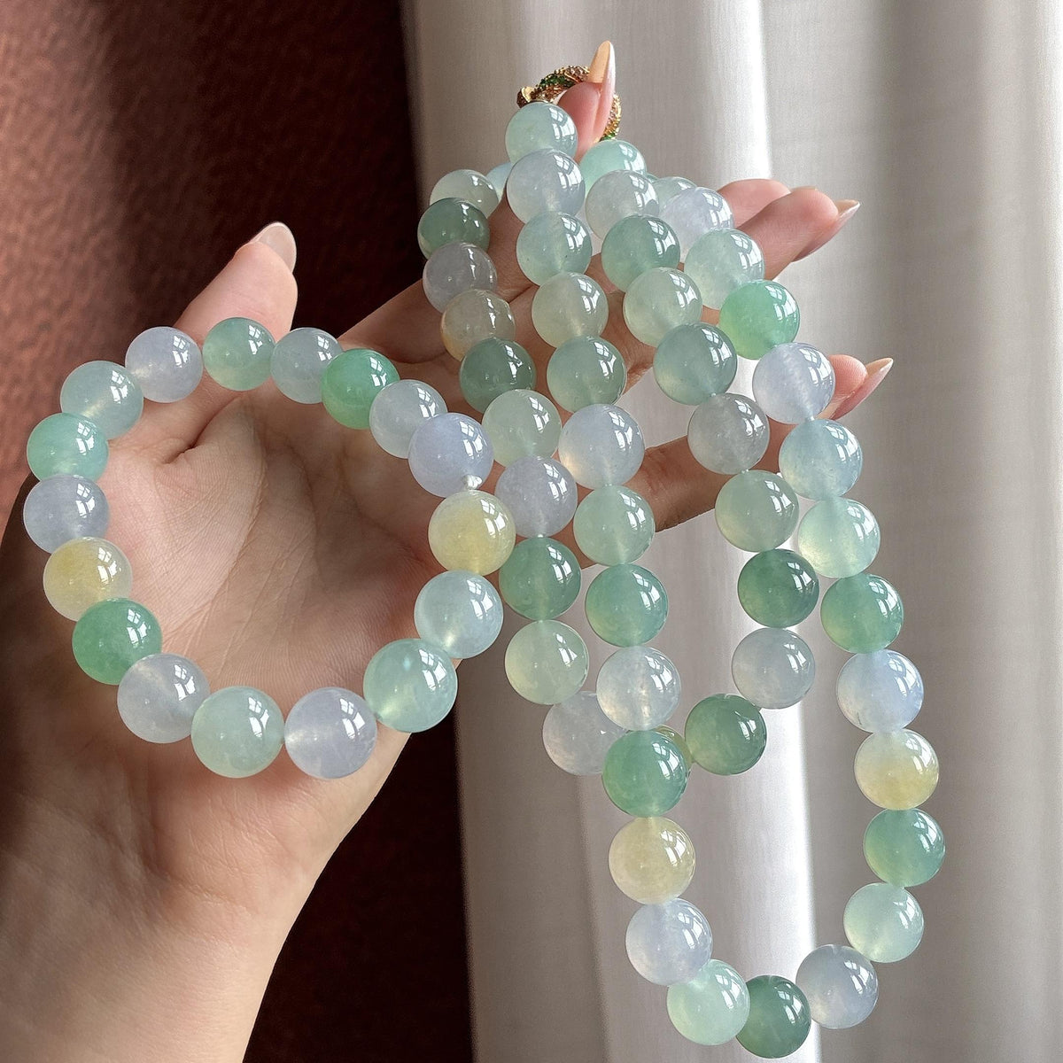 冰种多宝珠串两件套（yc751587）