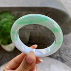 细糯种飘绿平安镯（55.3mm）（yc199559）