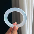 冰种洒金特色翡翠圆条手镯（54.7mm)（yc397125）