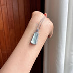 Mặt Dây Chuyền Ngọc Phỉ Thúy Tự Nhiên Miến Điện Loại A 18k Vàng Khảm Băng Chủng Vô Sắc