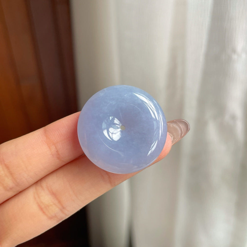 糯冰种紫罗兰翡翠平安扣（yc174526）