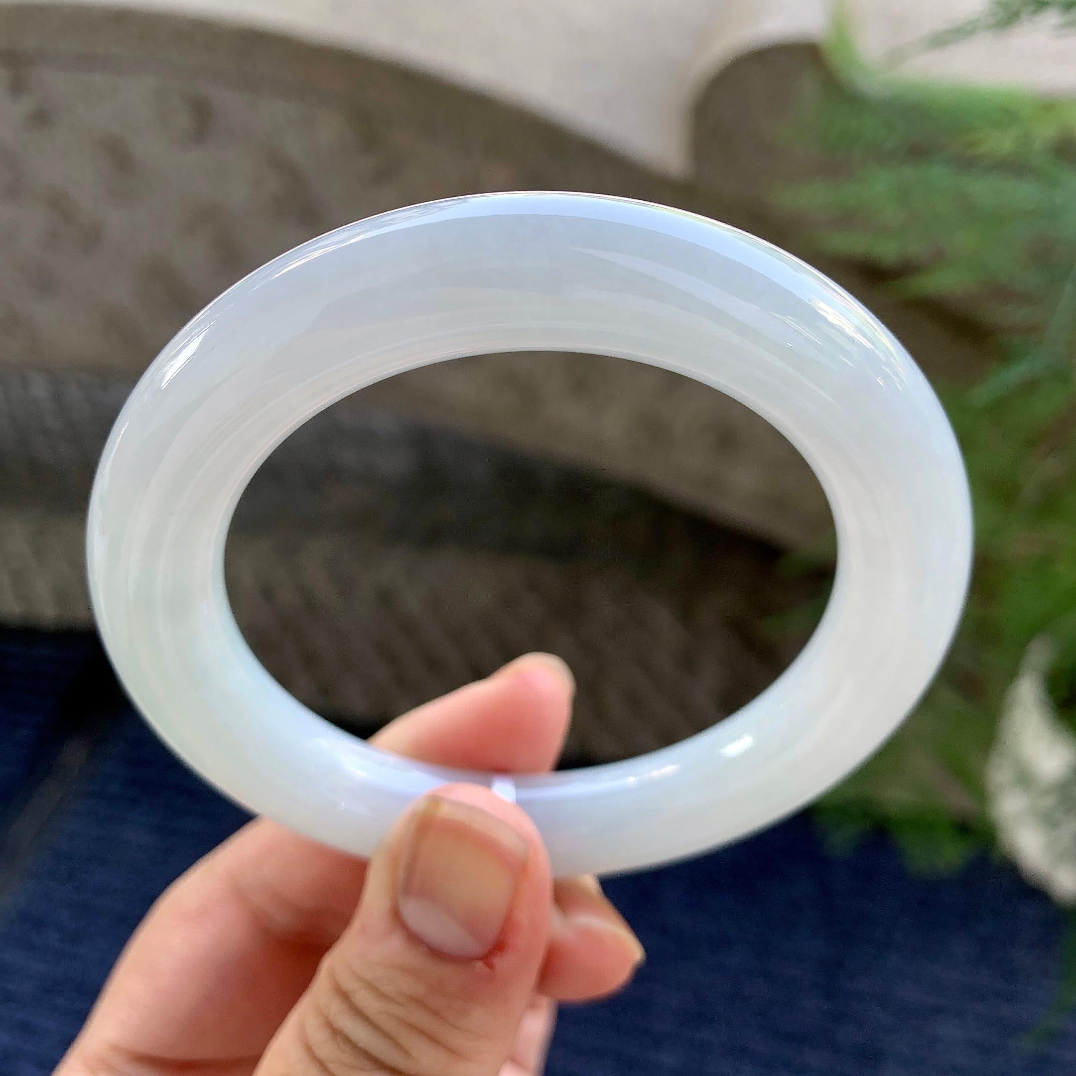 细糯种无色圆条手镯（54.4mm）（yc249445）