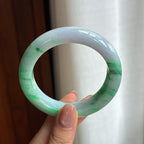糯冰飘花翡翠平安镯（54.6mm)（yc422957）