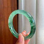冰种飘花翡翠平安镯（53mm）（yc335293）