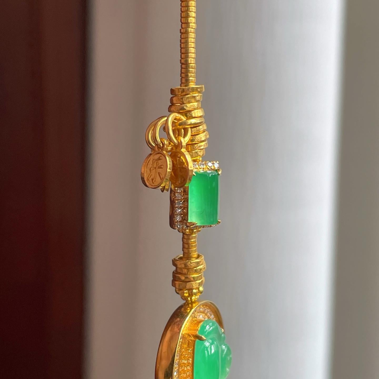 足金冰种佛公翡翠手链（yc253150）