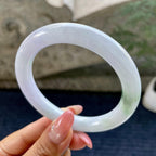 大圈口       细糯种淡紫罗兰飘花圆条手镯58.8圈         天然缅甸A货翡翠（yc433696）