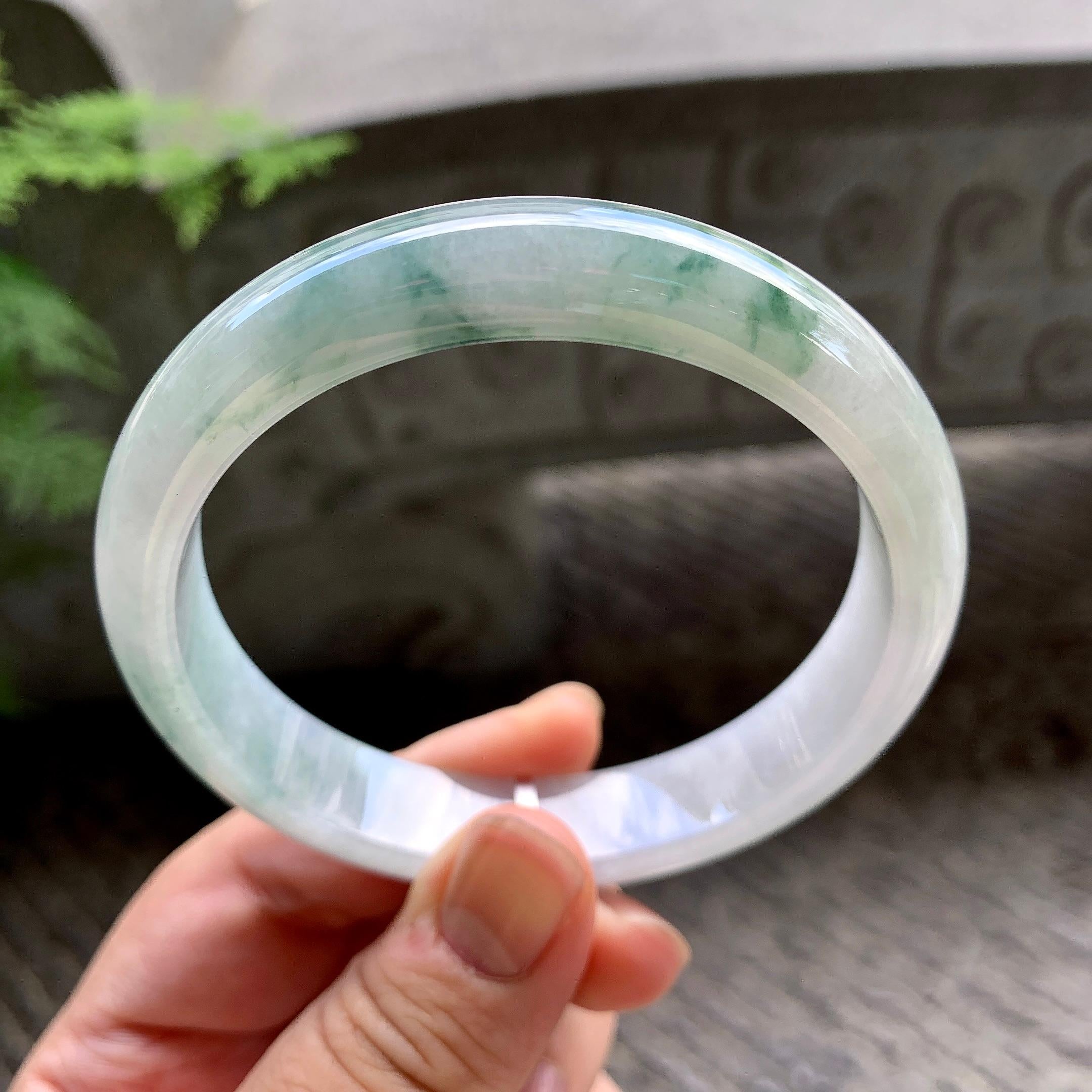 糯种飘花平安镯（61.5mm）（yc202355）