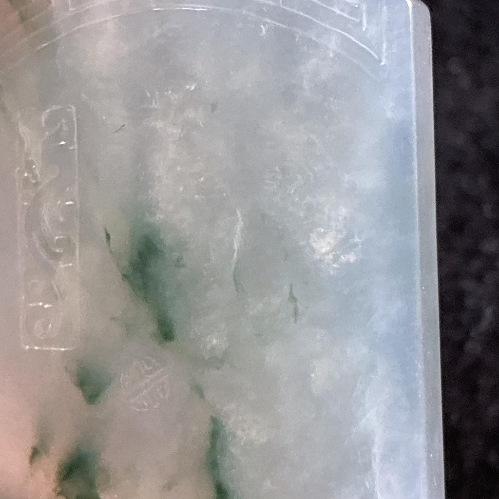 糯冰飘花无事牌挂件 天然缅甸A货翡翠（yc465641）