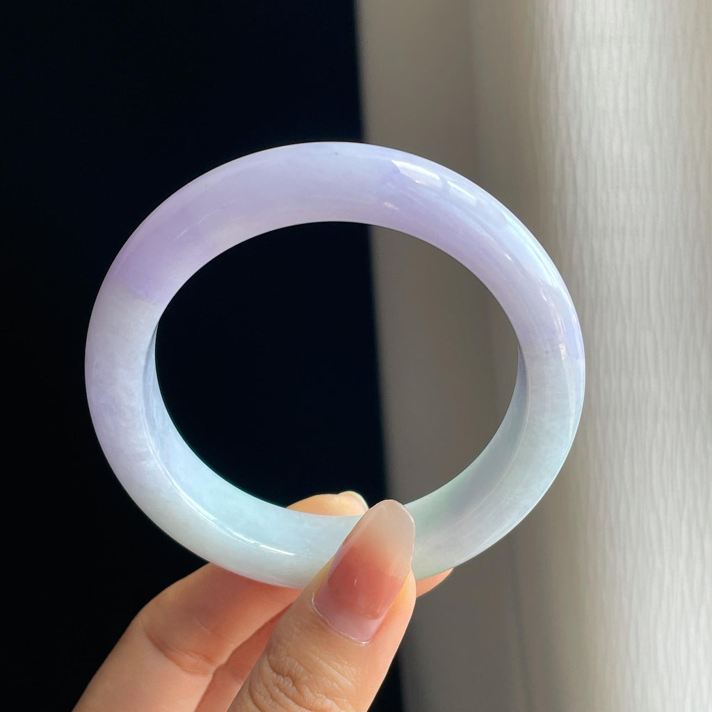 糯冰紫罗兰翡翠平安镯（60mm)（yc334678）