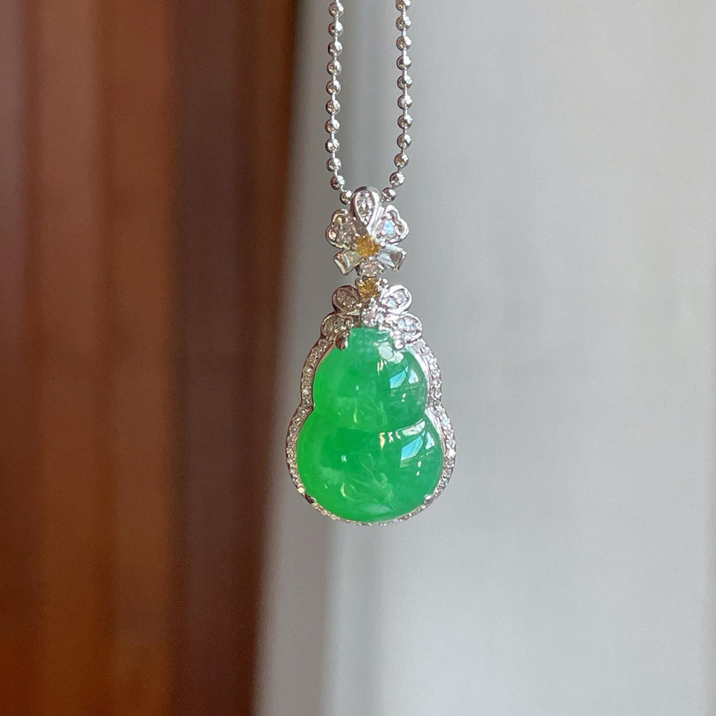18k金钻镶满绿翡翠葫芦（yc323037）
