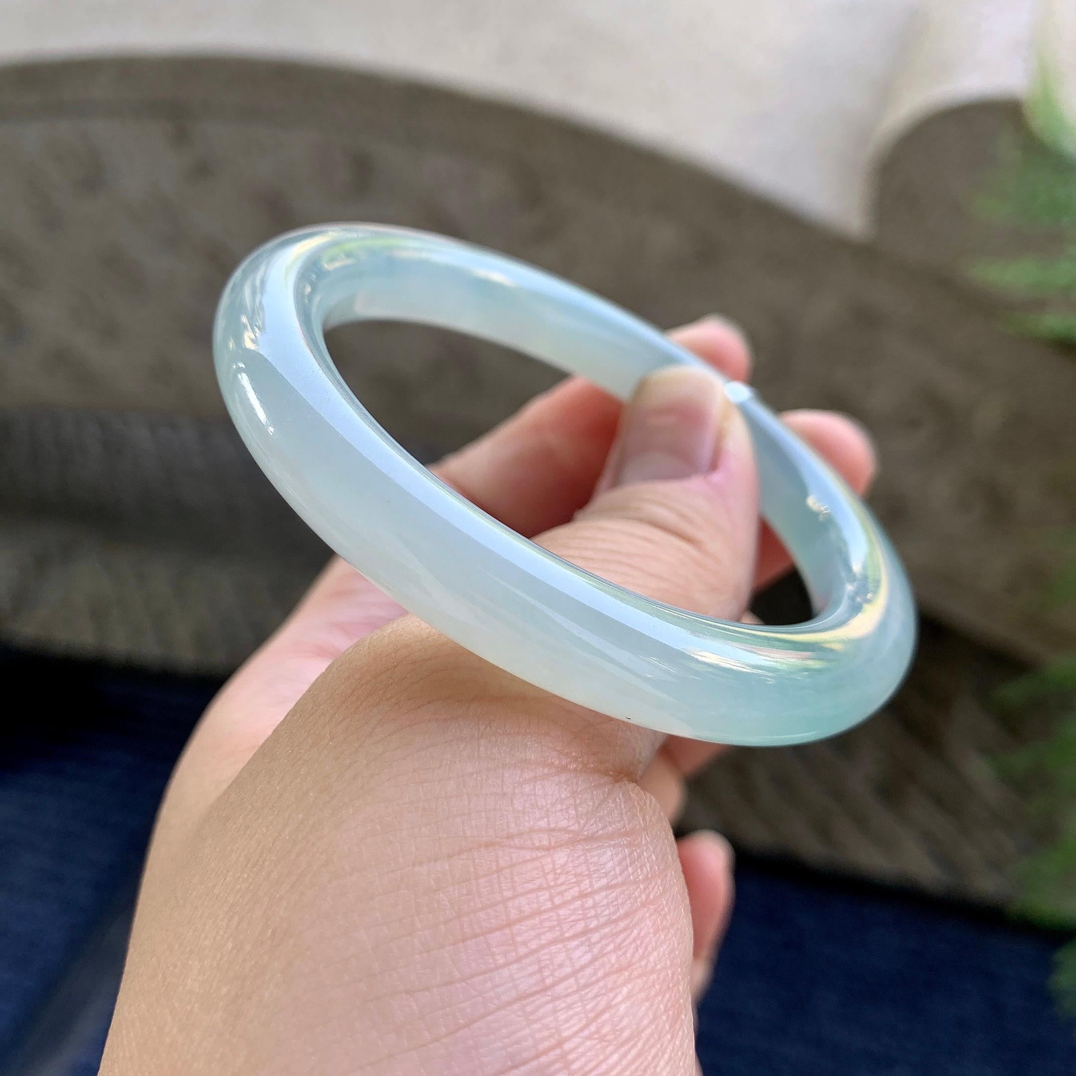 糯冰种晴水圆条手镯（51.8mm）（yc249375）