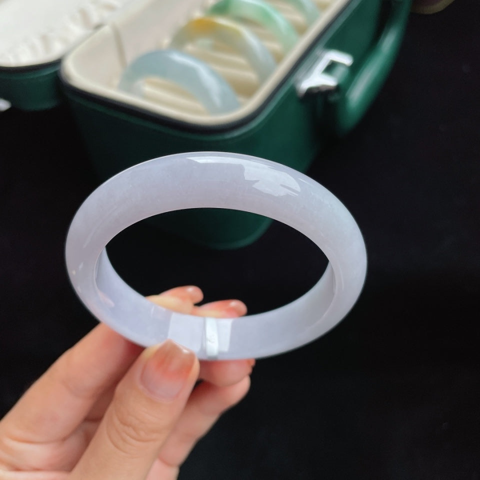 糯冰紫罗兰翡翠手镯（56.6mm）（yc017018）
