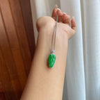 18k金镶糯冰满绿翡翠叶子（yc258412）