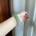 糯冰半山水翡翠平安镯（59mm）（yc282547）