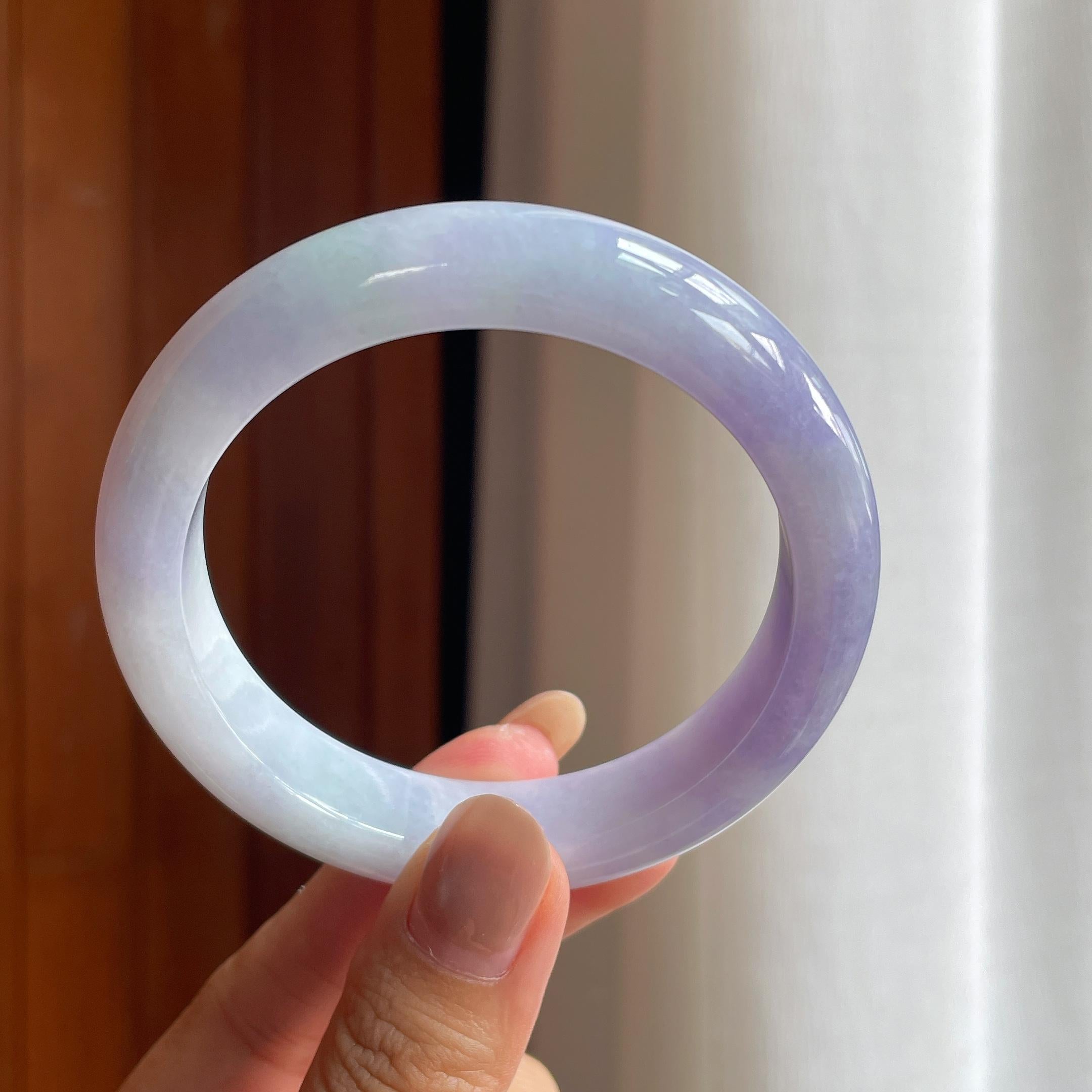 糯冰紫罗兰翡翠平安镯(57.5mm)（yc424298）