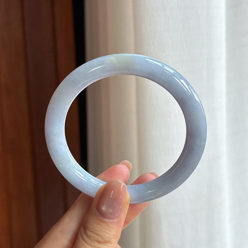 糯冰紫罗兰翡翠圆条手镯（54.4mm)（yc424337）