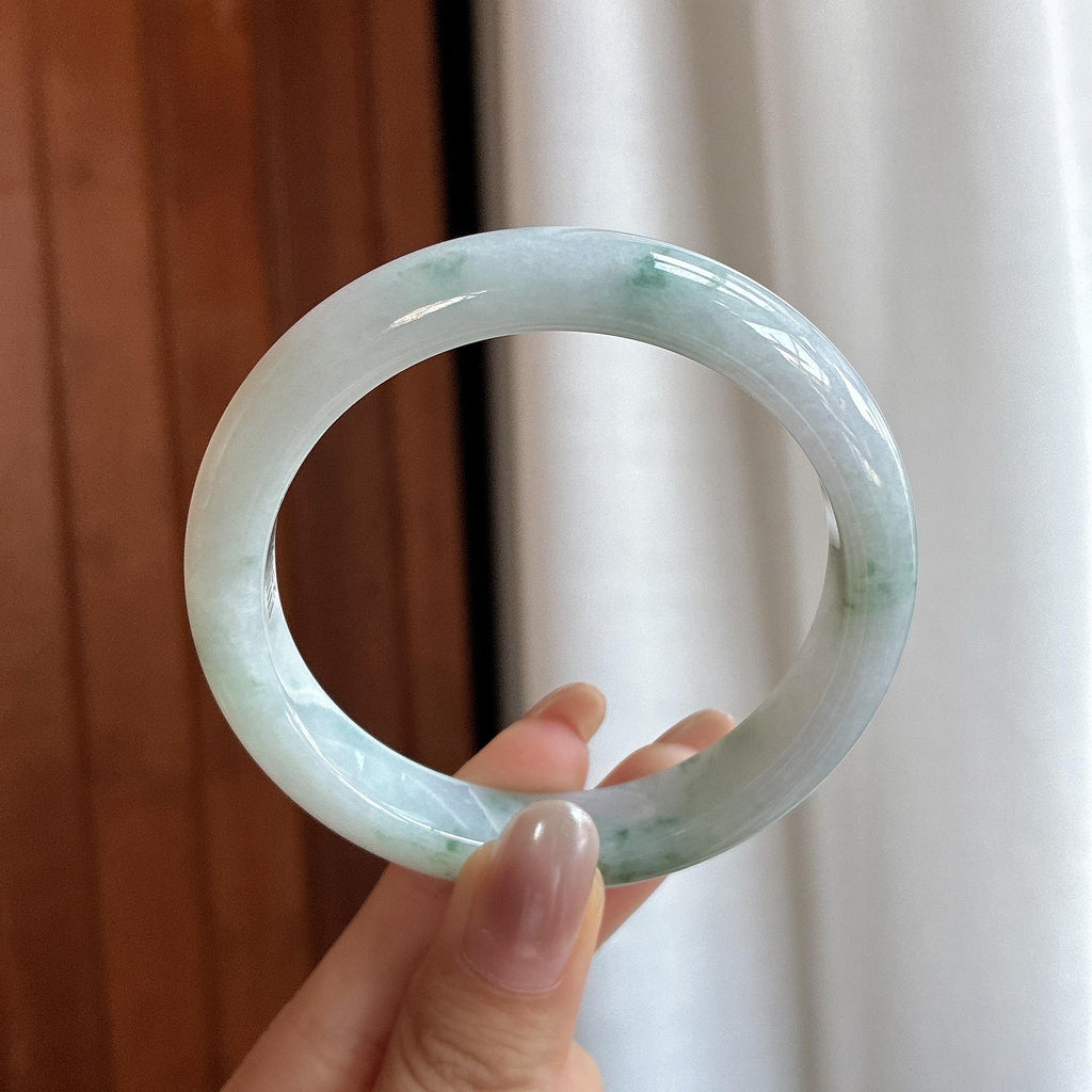 细糯冰飘花正圈平安镯 56圈（yc726425）