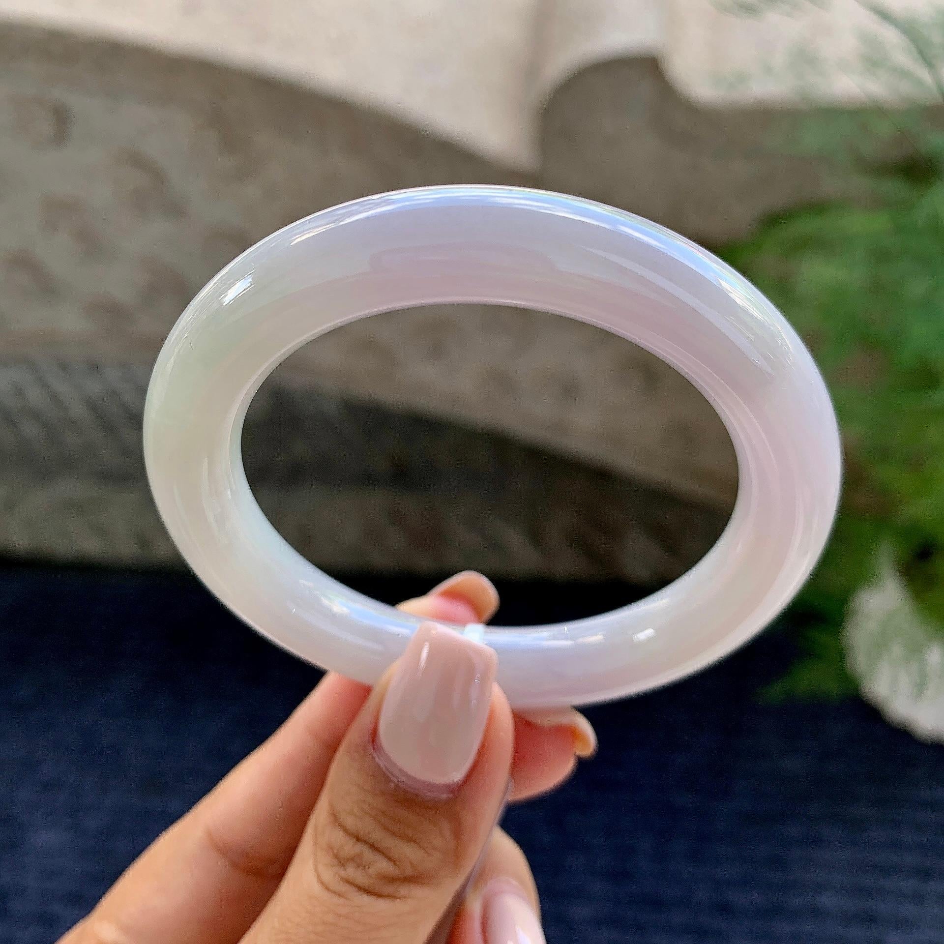 细糯种淡紫罗兰圆条手镯（51.6mm）（yc228035）
