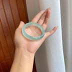 冰种飘花翡翠平安镯（53.5mm）（yc268119）