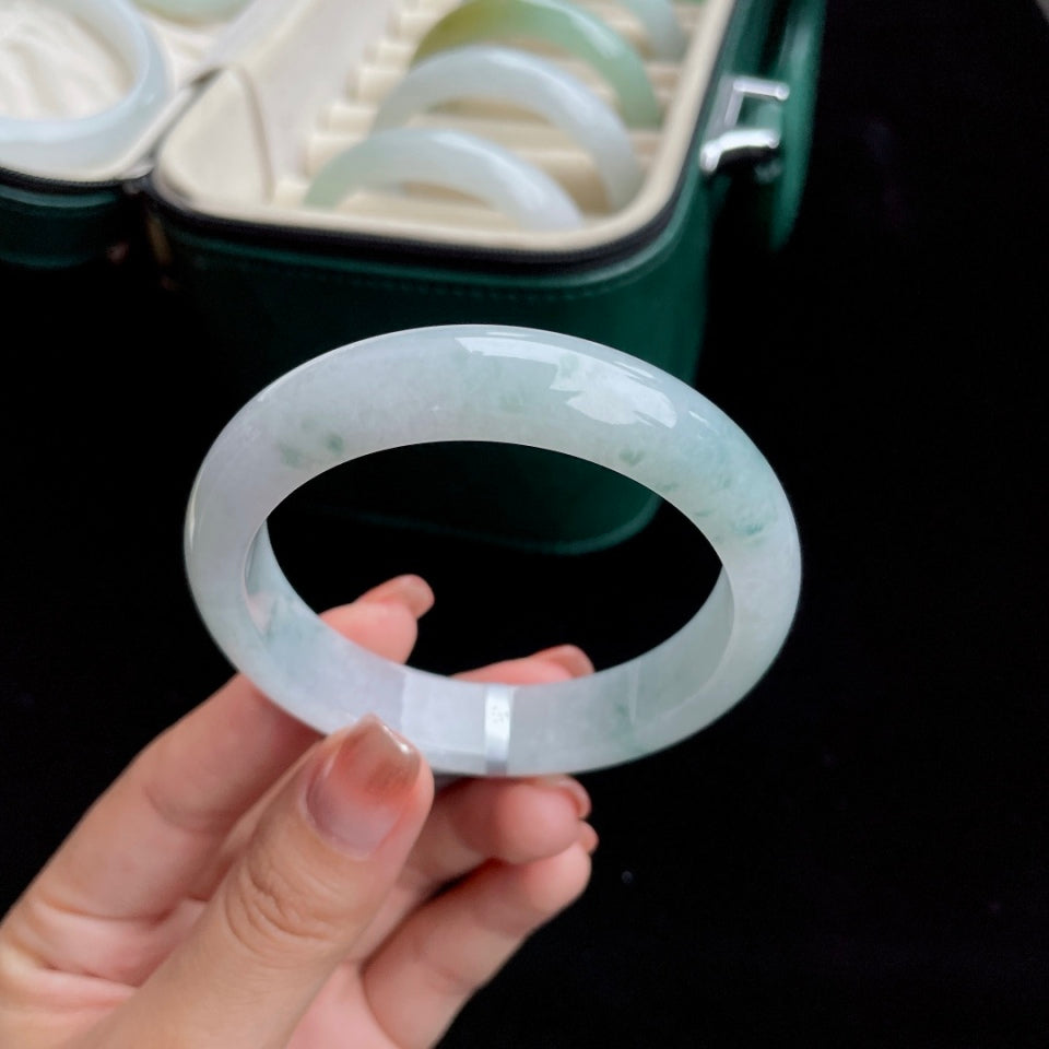 糯种飘花翡翠手镯（56mm）（yc017168）