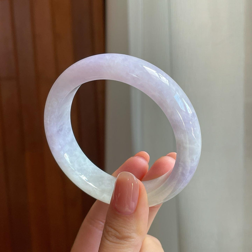 糯冰淡春底带色平安镯（54.7mm)（yc320783）