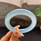 糯冰种飘花圆条手镯54.8mm（yc272773）