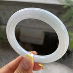 细糯种带底色圆条手镯54.7圈      天然缅甸A货翡翠（yc387366）