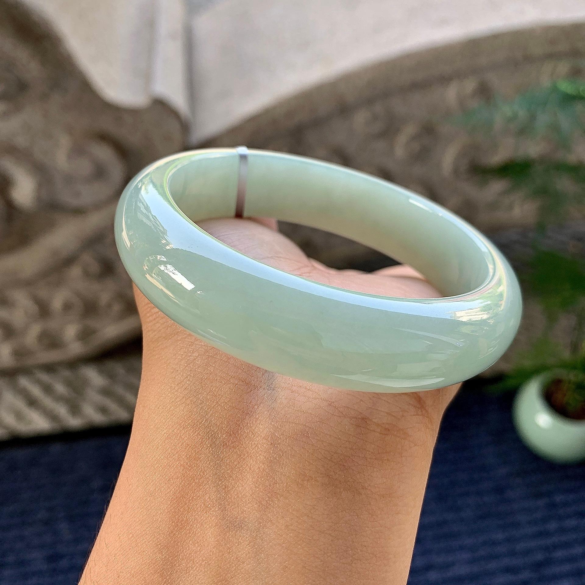 细糯种晴底宽版轮胎手镯（60.4mm）（yc249447）