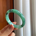糯种翡翠特色平安镯（52mm）（yc284566）