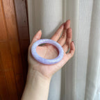 糯冰紫罗兰翡翠圆条手镯（54.6mm）（yc302434）