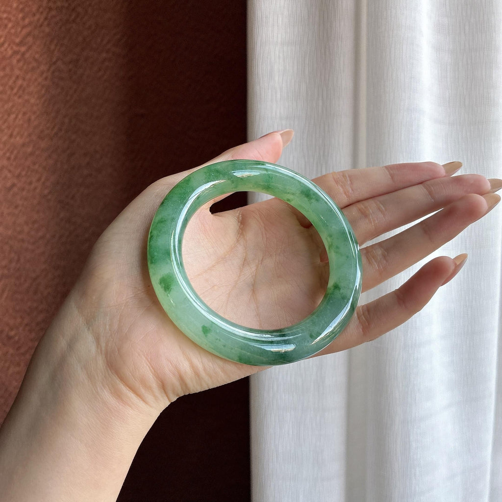 高冰种飘花圆条手镯 55圈（yc759998）