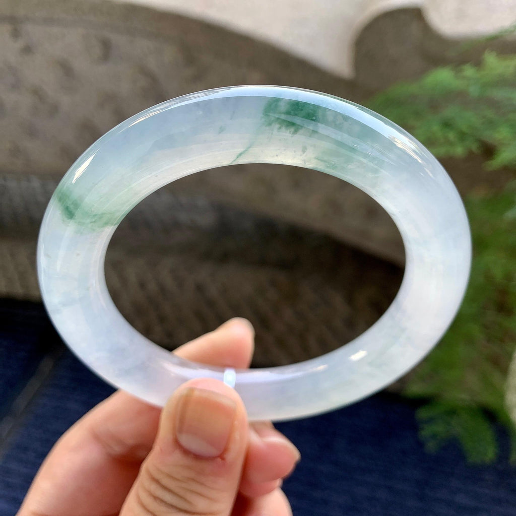 糯冰种飘花圆条手镯（57mm）（yc249467）