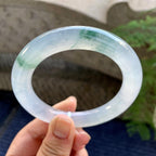 糯冰种飘花圆条手镯（57mm）（yc249467）