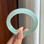 糯冰飘花翡翠平安镯 53圈天然缅甸A货翡翠（yc440276）