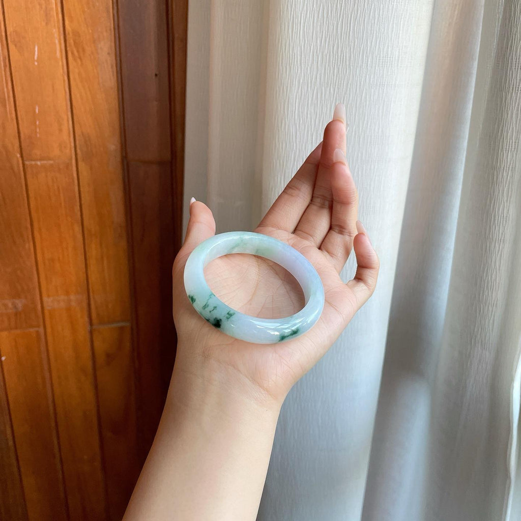 糯冰飘花翡翠平安镯（54.2mm）（yc277406）