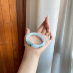 糯冰飘花翡翠平安镯（54.2mm）（yc277406）