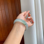 冰种飘花翡翠平安镯（58mm）（yc277368）