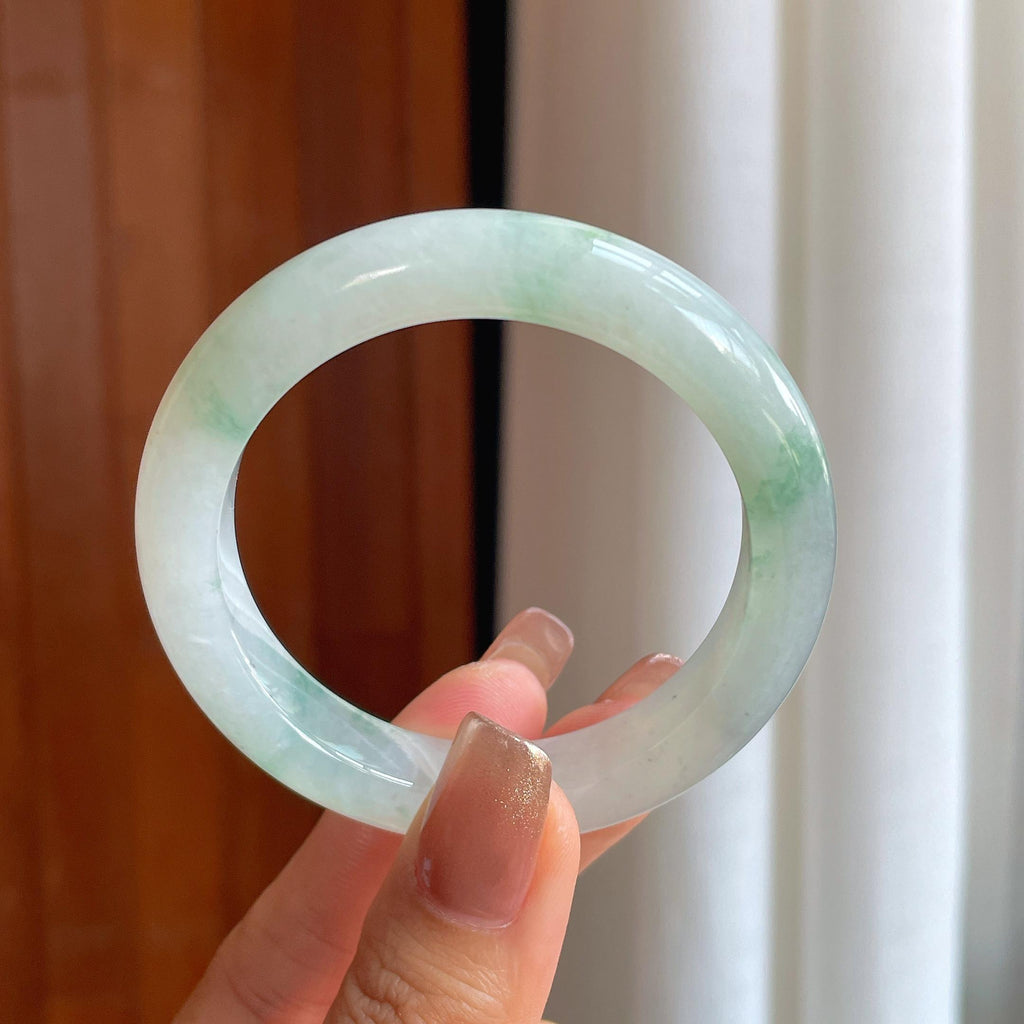 糯冰飘花翡翠平安镯（50.8mm）（yc366989）
