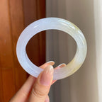冰种黄翡翡翠平安镯（54.6mm)（yc416482）